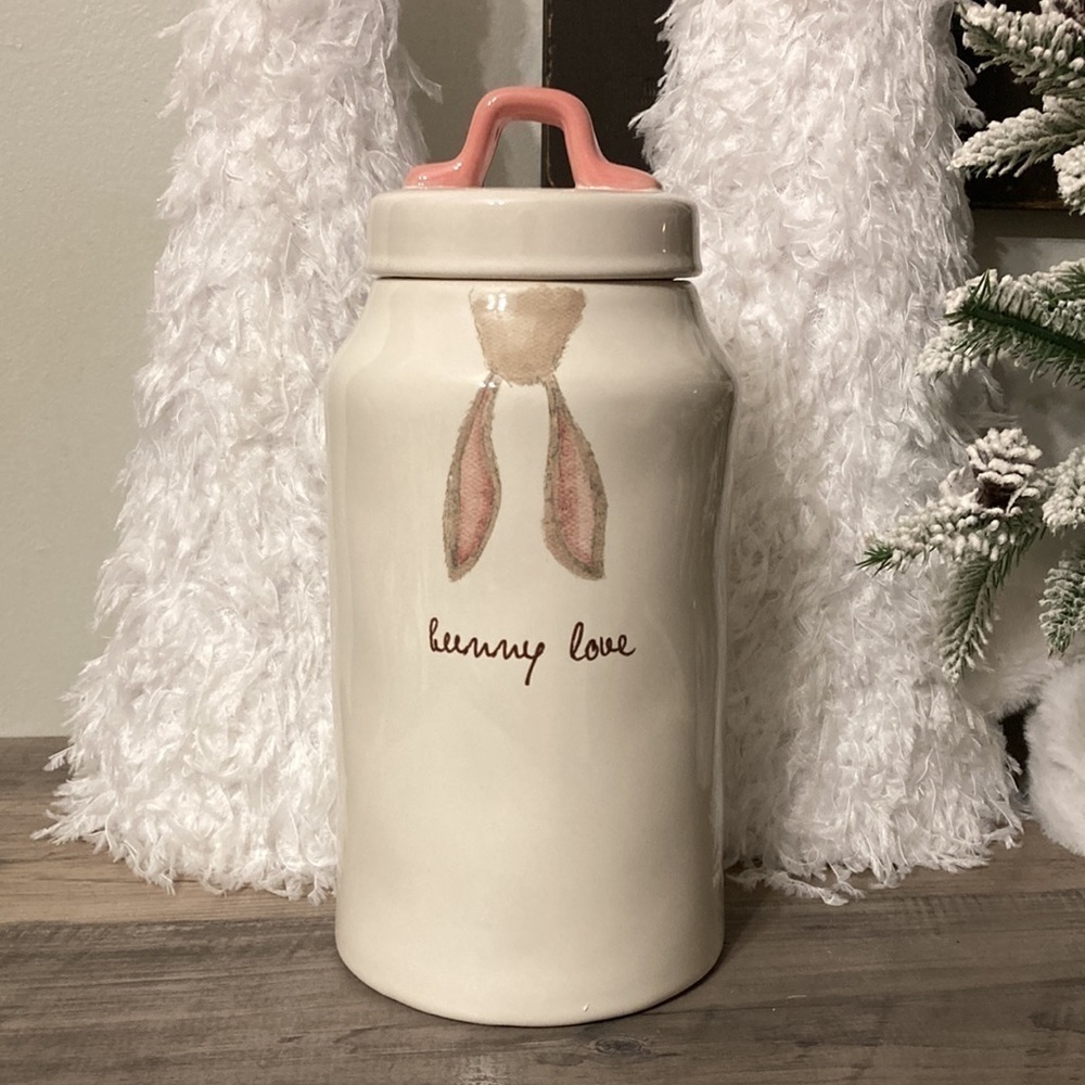 Rae Dunn TALL bunny love CANISTER NIP